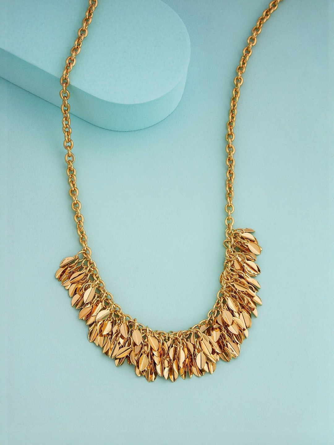 Kushal's Fashion Jewellery Gold-Plated Leaf Design Necklace