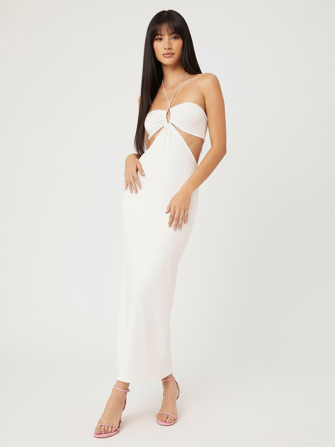 DressBerry Halter Hype Cut-out Babe Maxi Dress