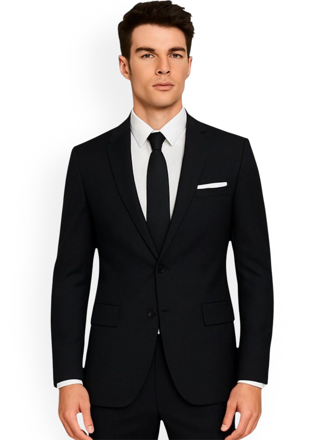 SOFTINO Notched Lapel Long Sleeves Single Breasted Slim Fit Formal Blazer
