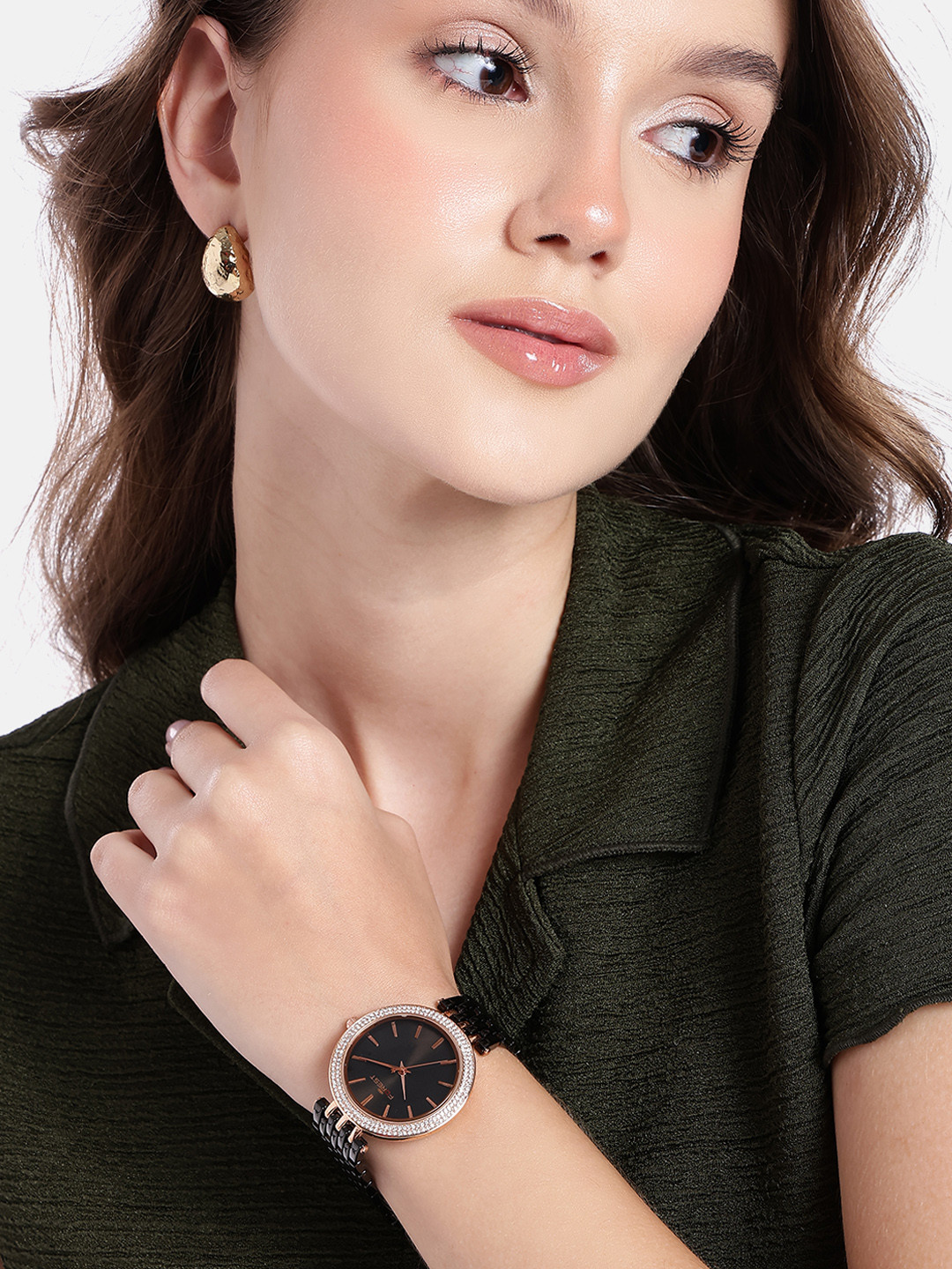 FOREST Women Stainless Steel Bracelet Style Straps Analogue Watch FRT-424-BK1