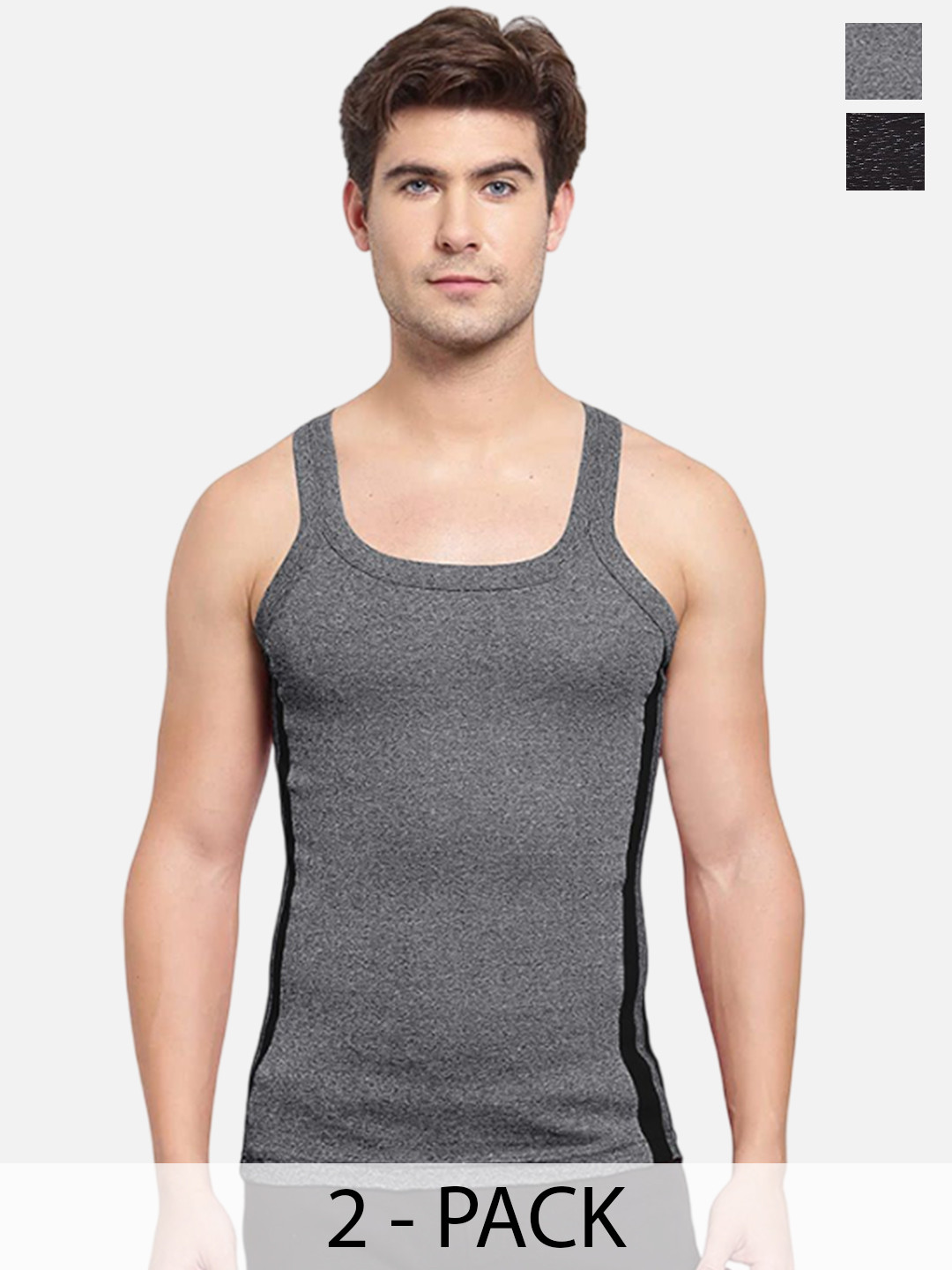 Sporto by Macho Pack Of 4 Scop Neck Pure Cotton Gym Innervests