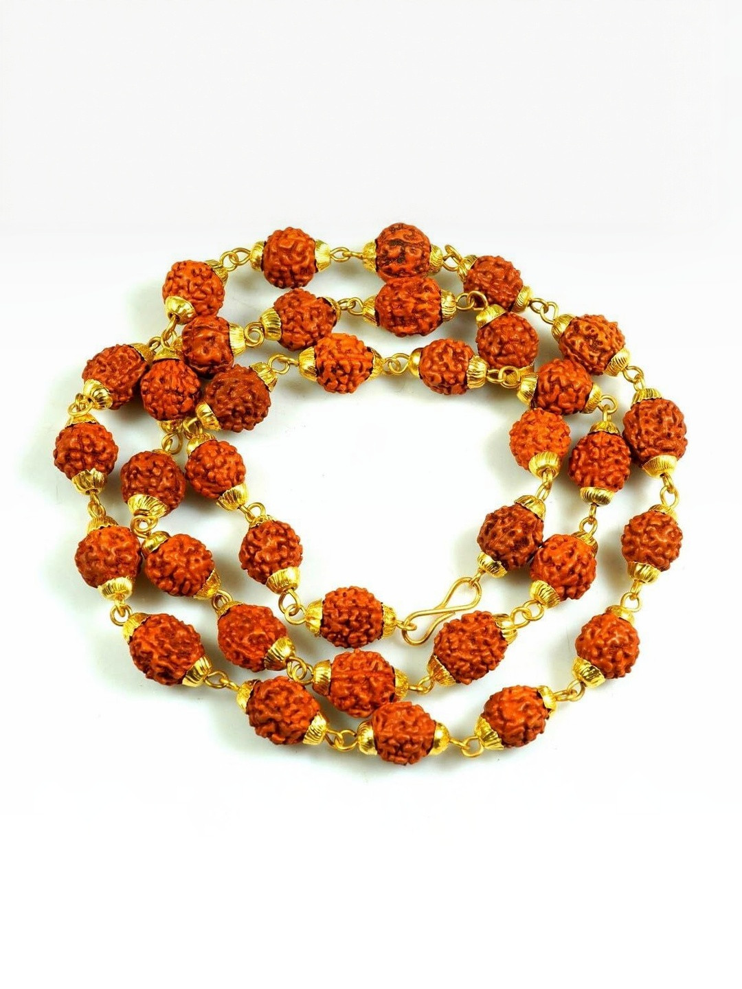 Cyan spritual Unisex Stainless Steel Rudhraksh Beaded  Necklace