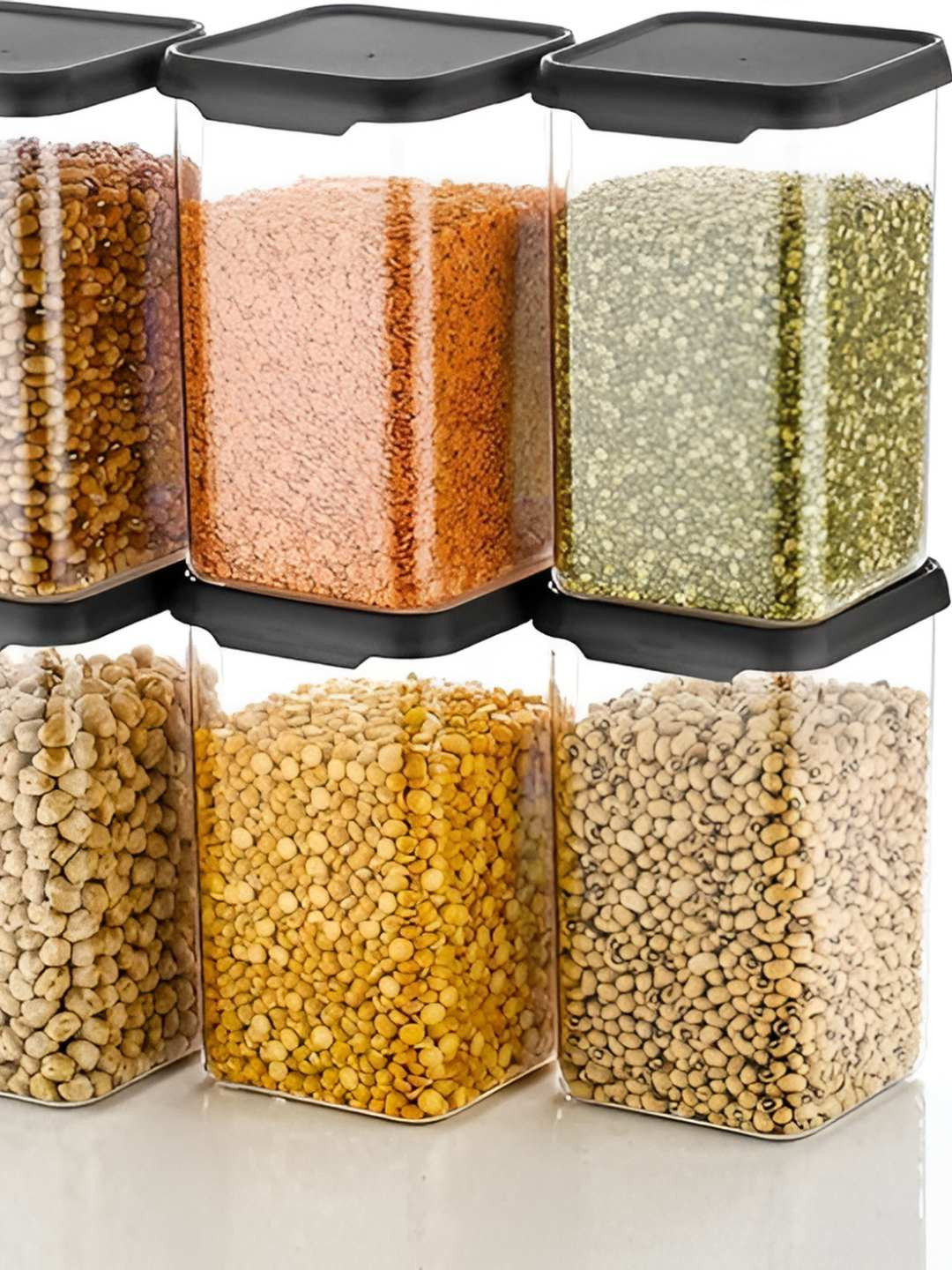 ANOHA HOME AND KITCHEN Transparent 6 Pieces Plastic Safe Pack Fridge Container