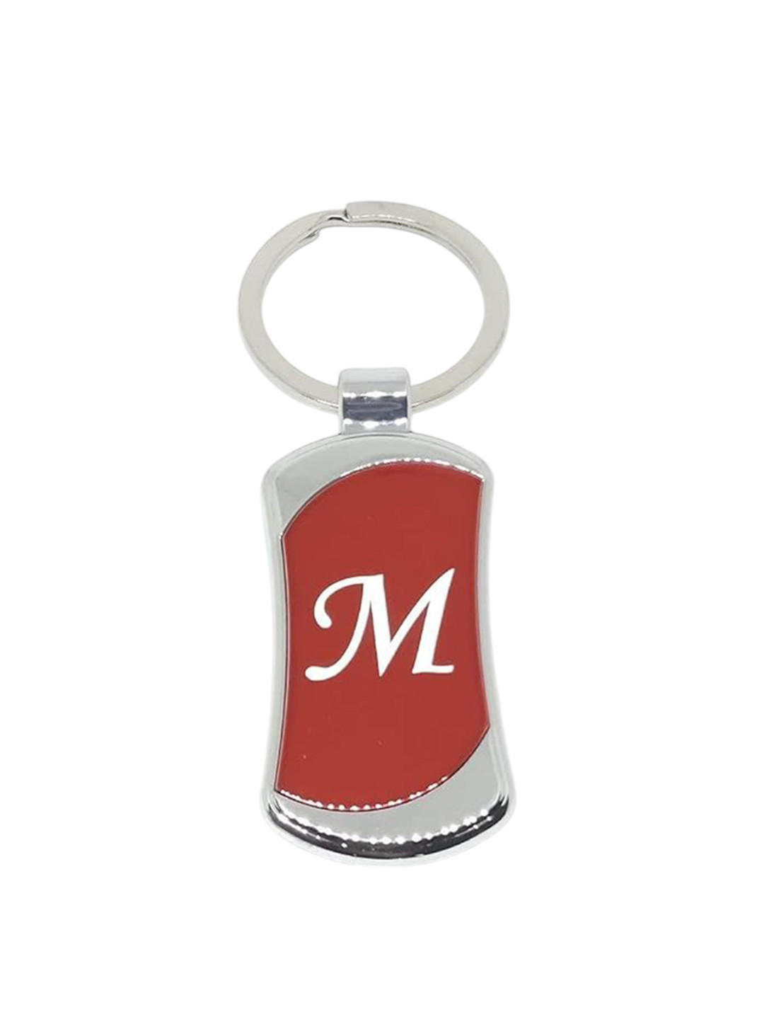 AUGEN Stainless Steel Alphabet Letter M Printed Key Chain