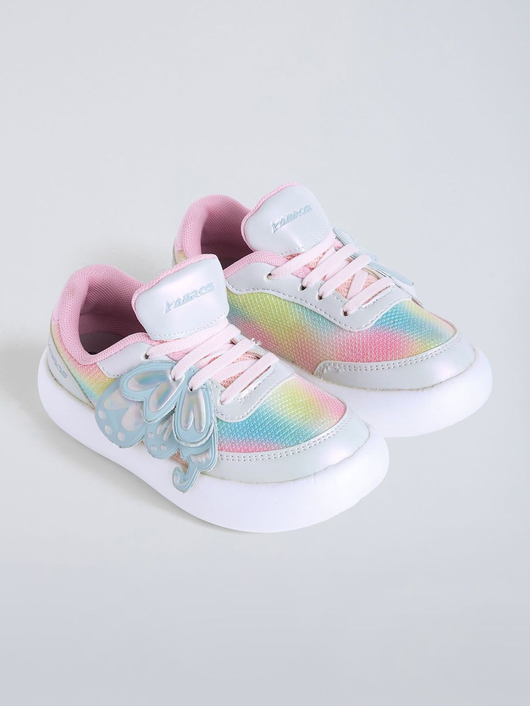 Hopscotch Girls PU Butterfly Applique Sneakers