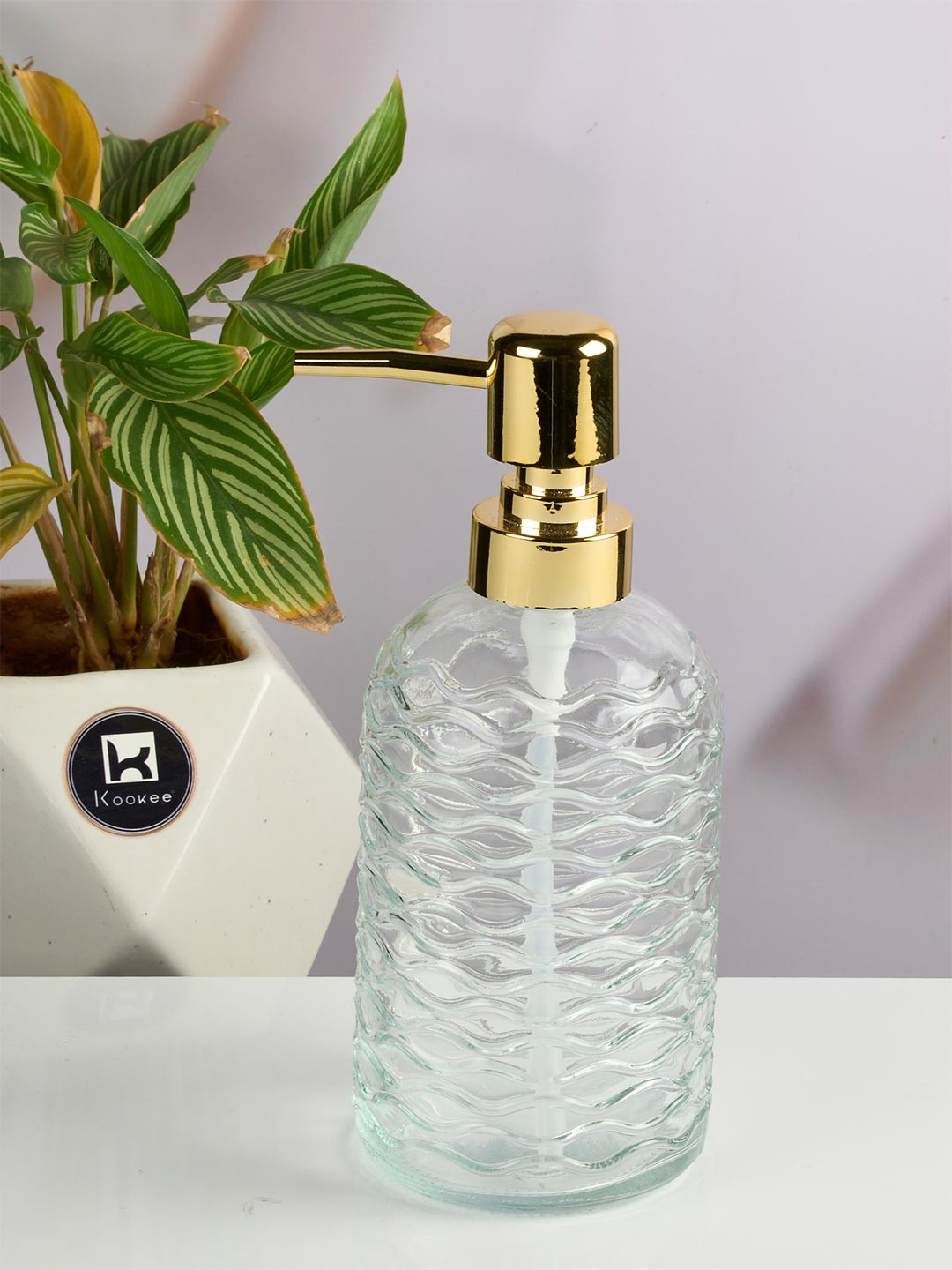 Kookee Transparent Glass Handwash Soap Dispenser