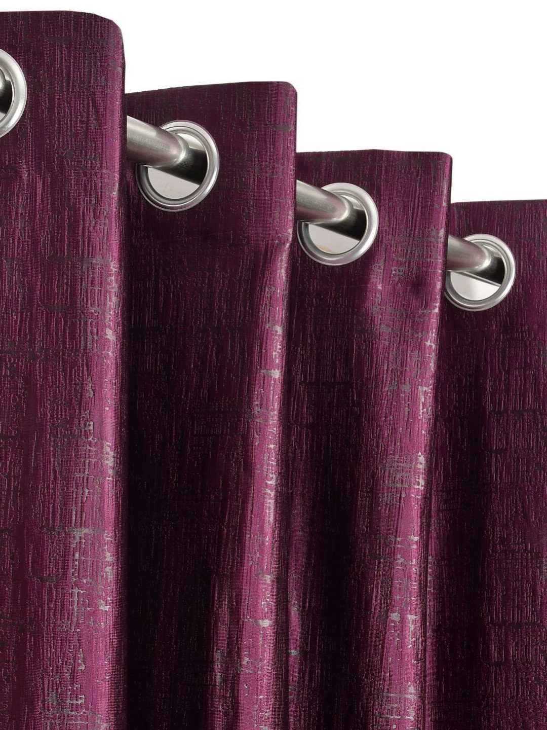 GEET CREATIONS Polyester Violet Set of 2 Room Darkening Window Curtain