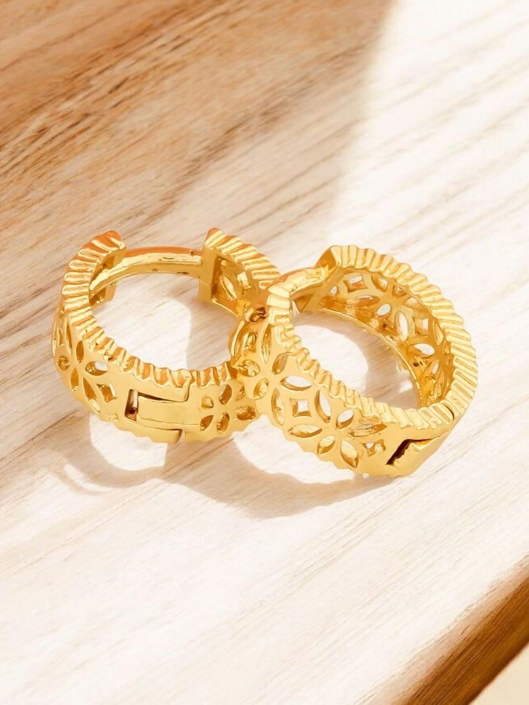 SHREE KRISHNA SHOPPING Women Circular Brass Hoop Earrings