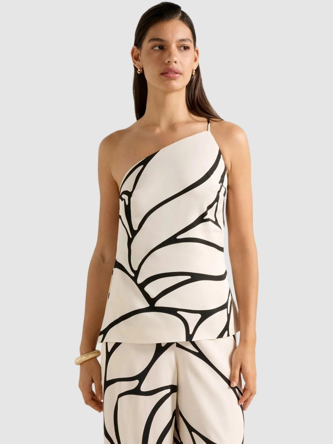 Forever New Miya Women Printed One Shoulder Top