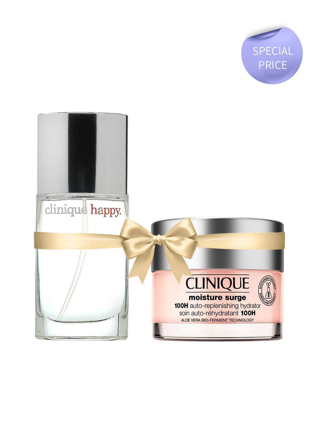 Clinique Set of Women Happy Cologne Spray 100ml & Moisture Surge Hydrator 50ml