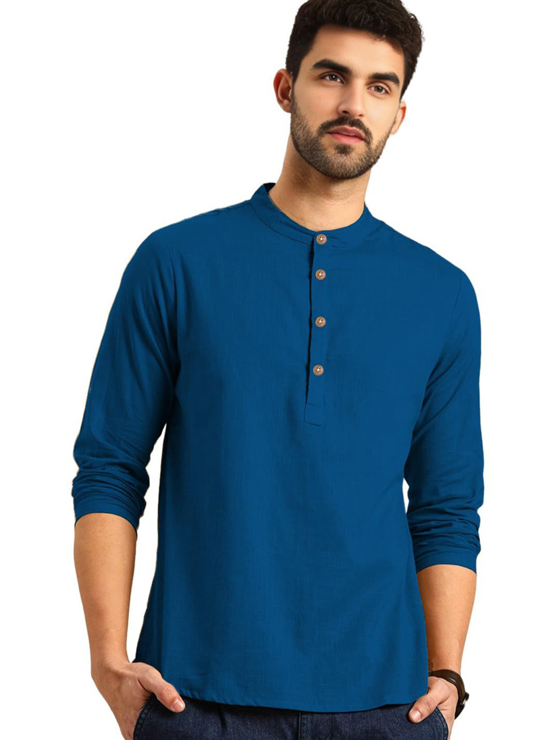 granthy Men Mandarin Collar Kurta