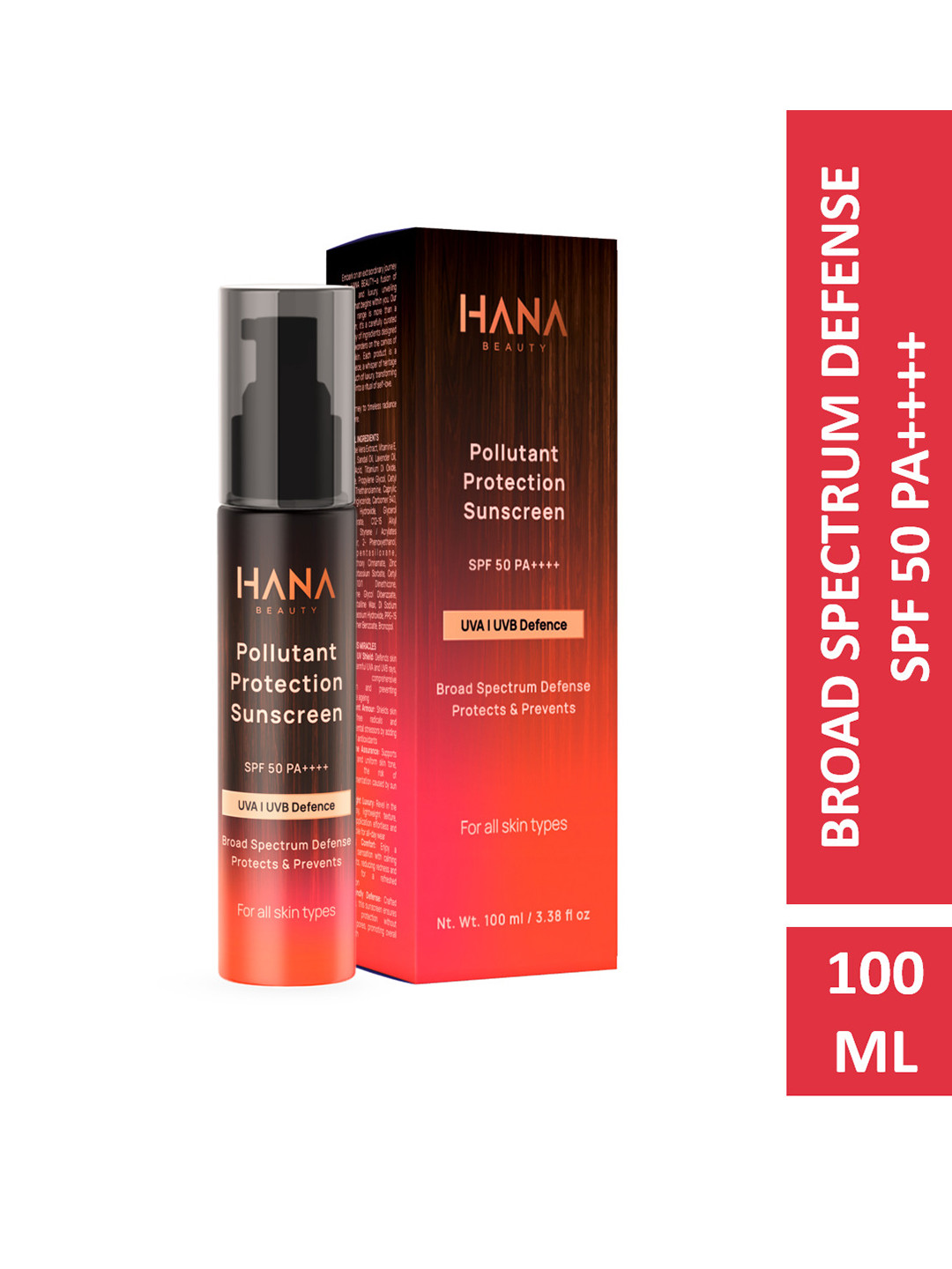 Hana Beauty SPF 50 Pollutant Protection Sunscreen - 100ml