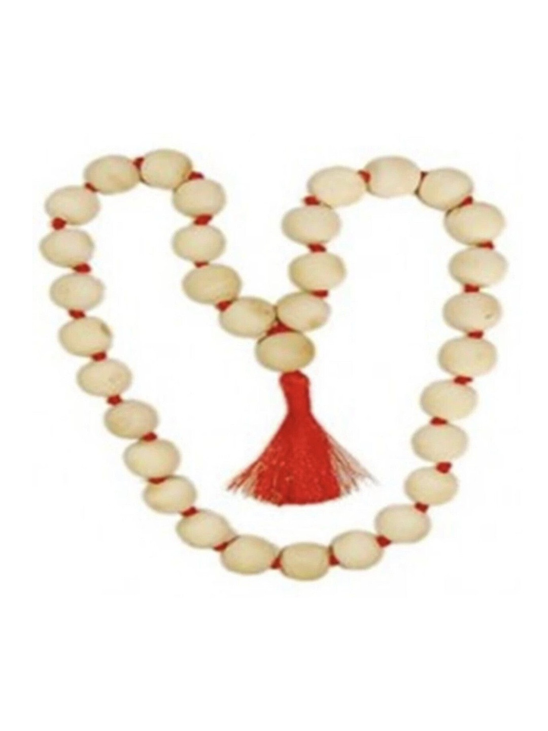Basukiya Unisex White Safed Lakdi Artificial Beads Necklace and Chains