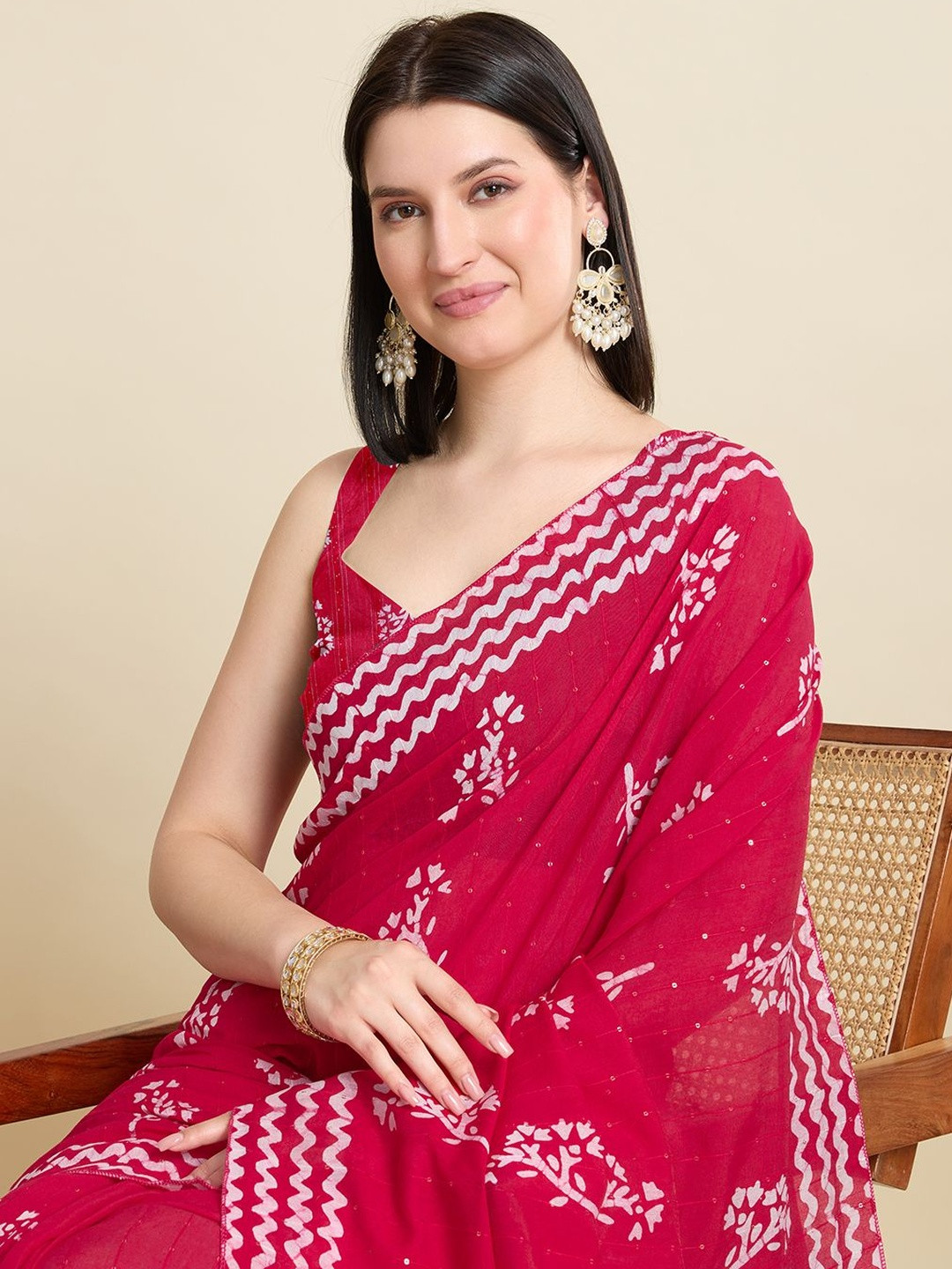 Durga Textile Women Batik Printed Saree