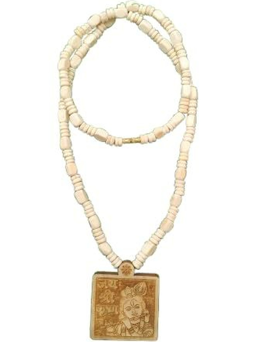 APNA KANHA Unisex Slip-On Wooden Tuslsi Pendant Kanthi Mala