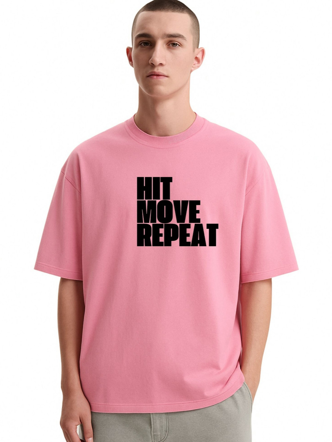 Fashnobic Men Dri-FIT Trendy Music Printed Round Neck Cotton Oversized T-shirt