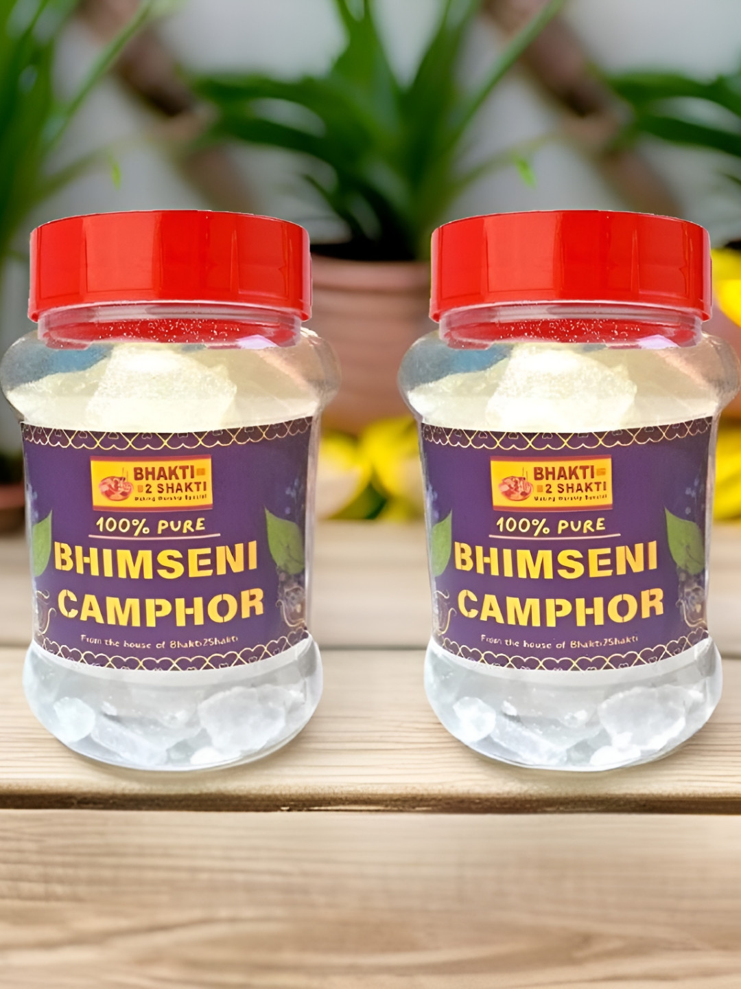 Bhakti2Shakti - Making Worship Special White 2 Pieces Pure Camphor Jar- 100 gm