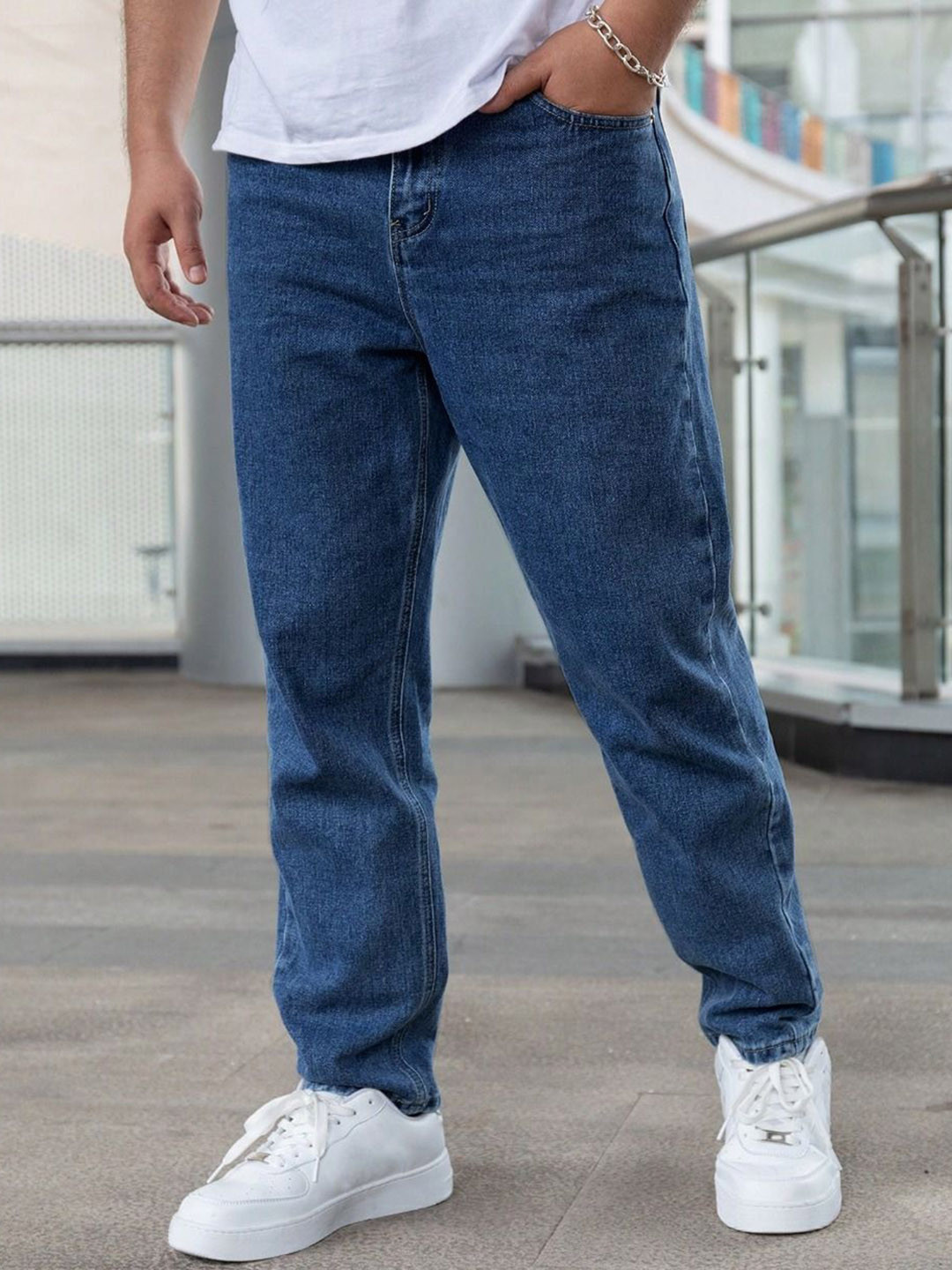 Niffar Fashion Men Mom Fit Mid-Rise Stretchable Jeans