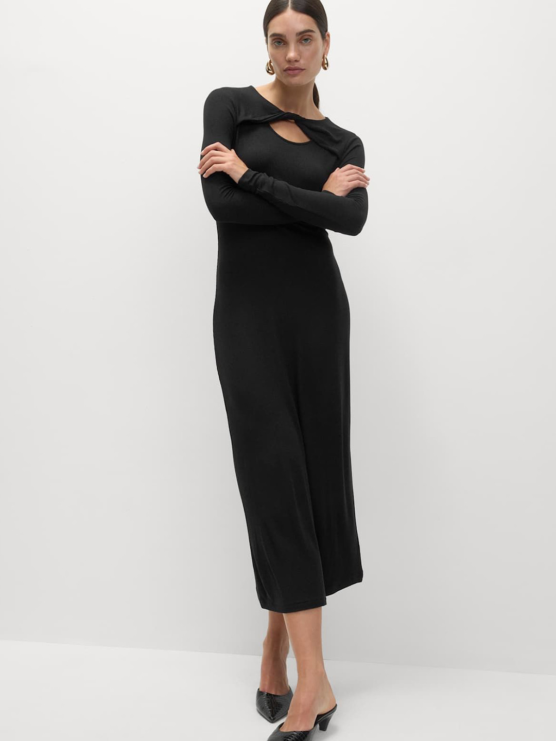 Marks & Spencer Women Keyhole Neck Sheath Midi Dress
