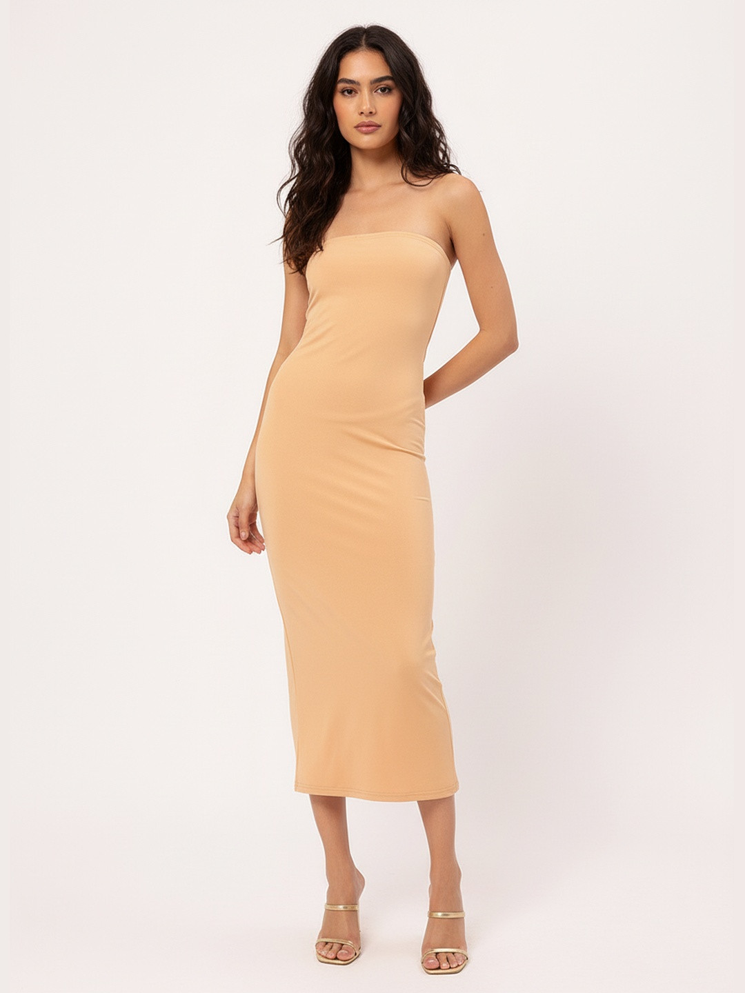 DressBerry Feminine Flair Strapless Bandeau Dress