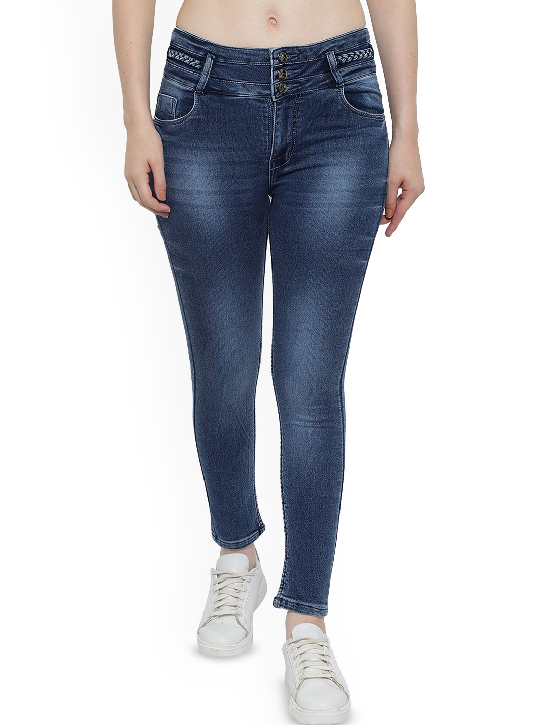 God's Club Women Straight Fit Mid-Rise Heavy Fade Jeans