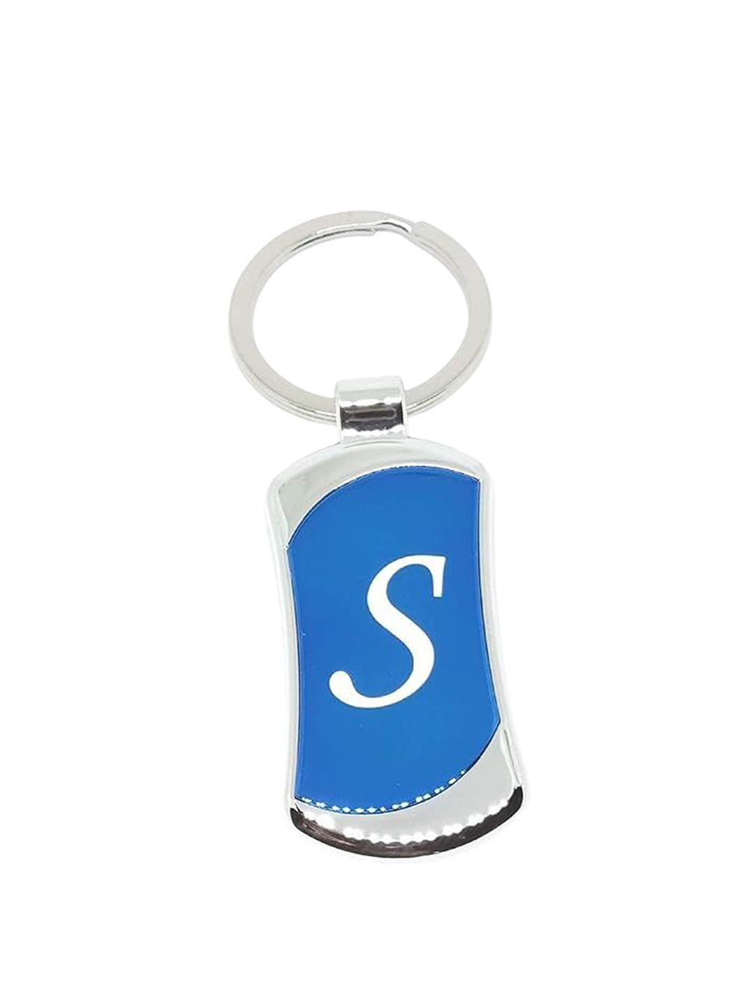 AUGEN Stainless Steel Alphabet Letter S Printed Key Chain