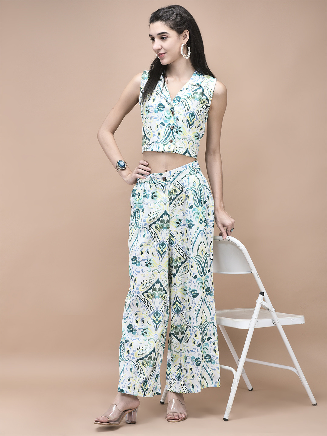 Shree Printed Top With palazzos Co-Ords