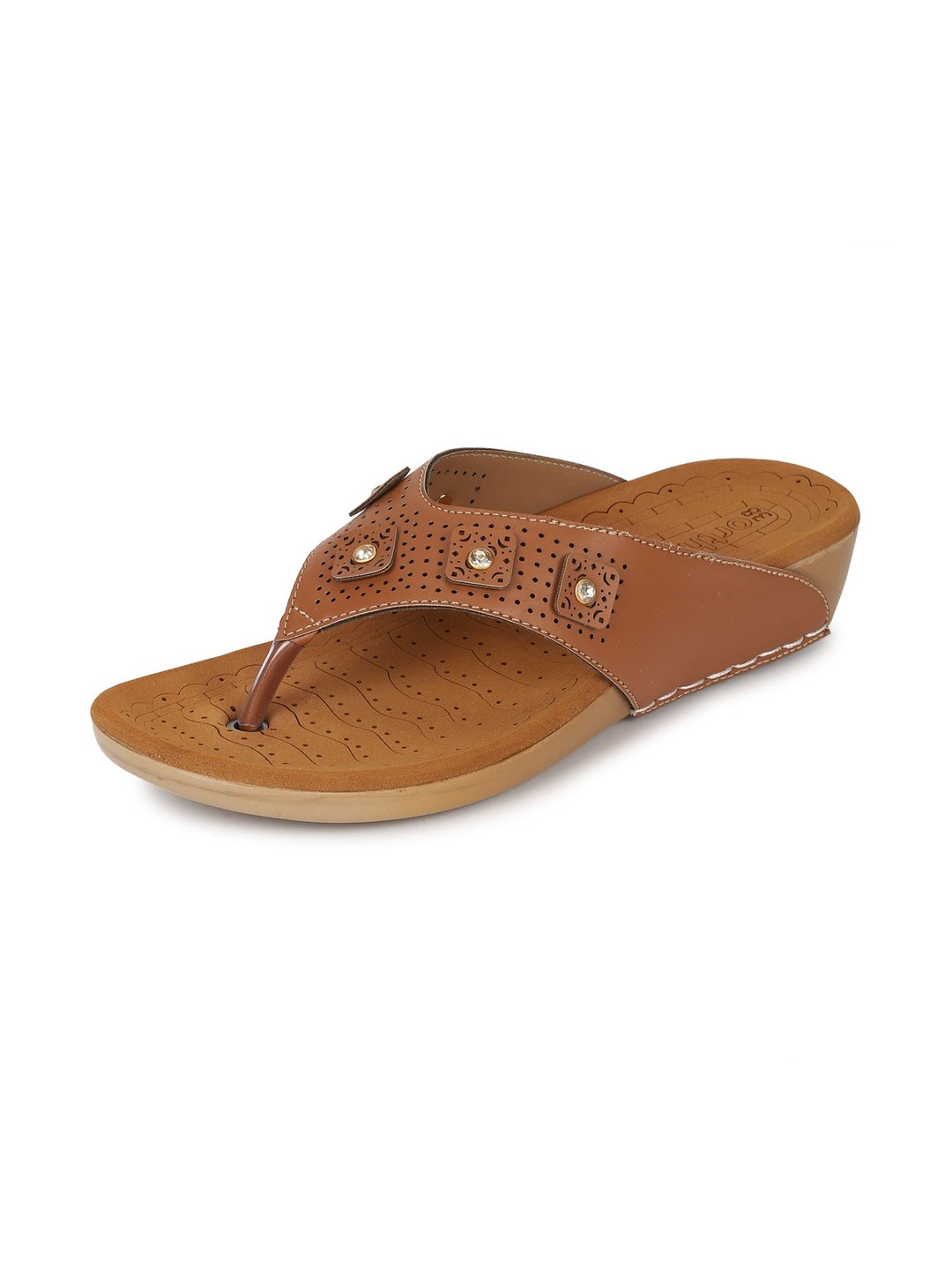 ORTHO JOY Women Embellished Anti Skid Flip Flops