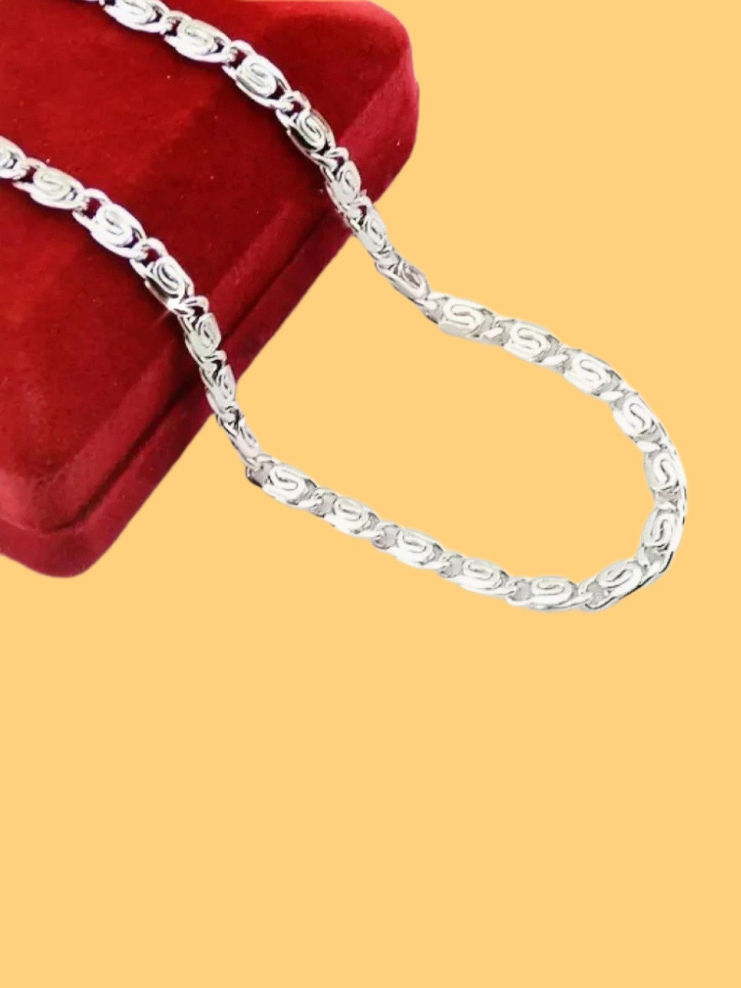 Basukiya Men Silver-Plated Chain Necklace