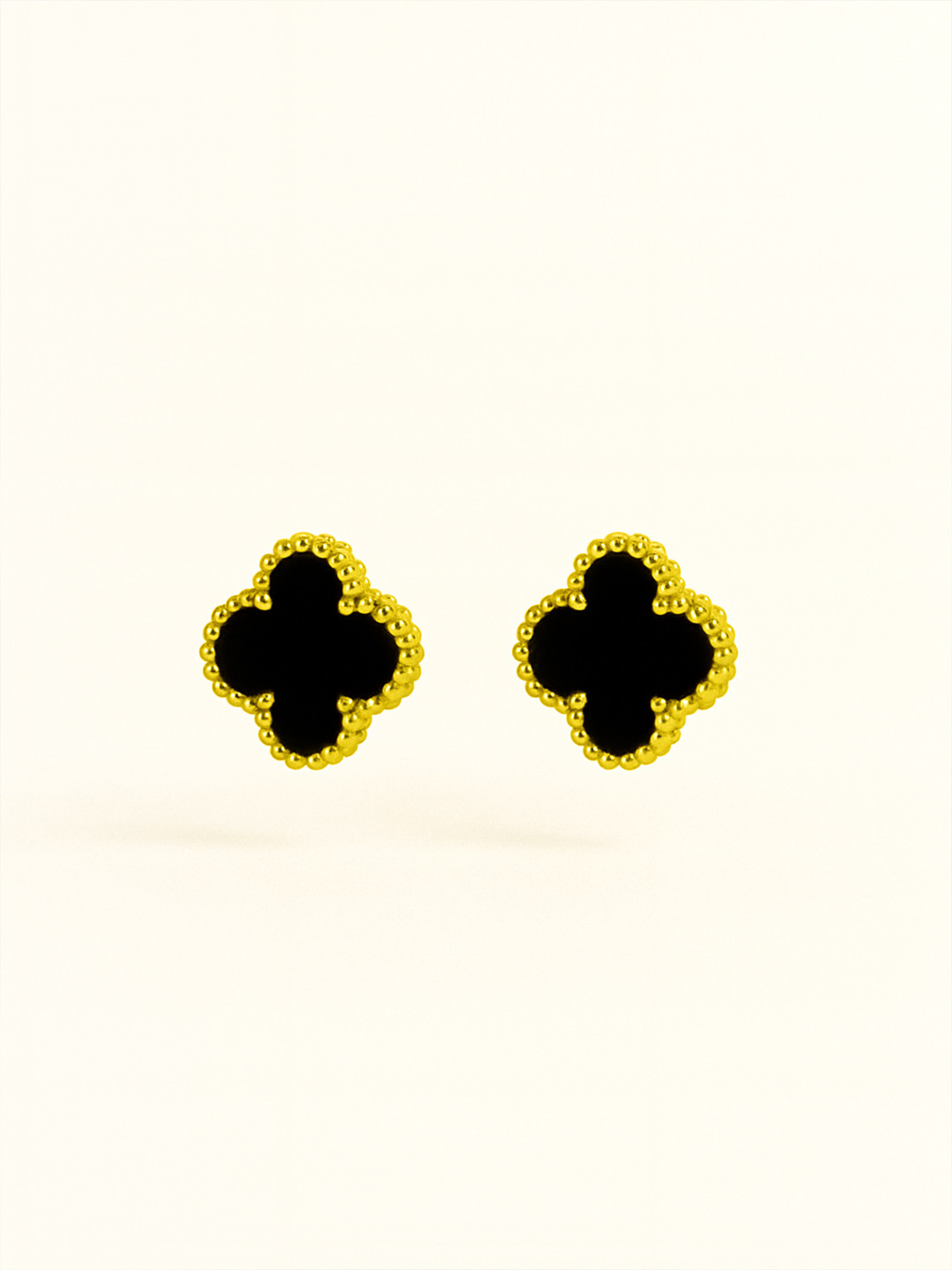 October 22 Stainless Steel Gold-Plated Floral Studs