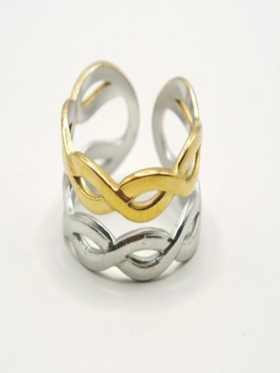 INTERSTELLAR Women Gold & Silver Plated Finger Ring in Dual Tone