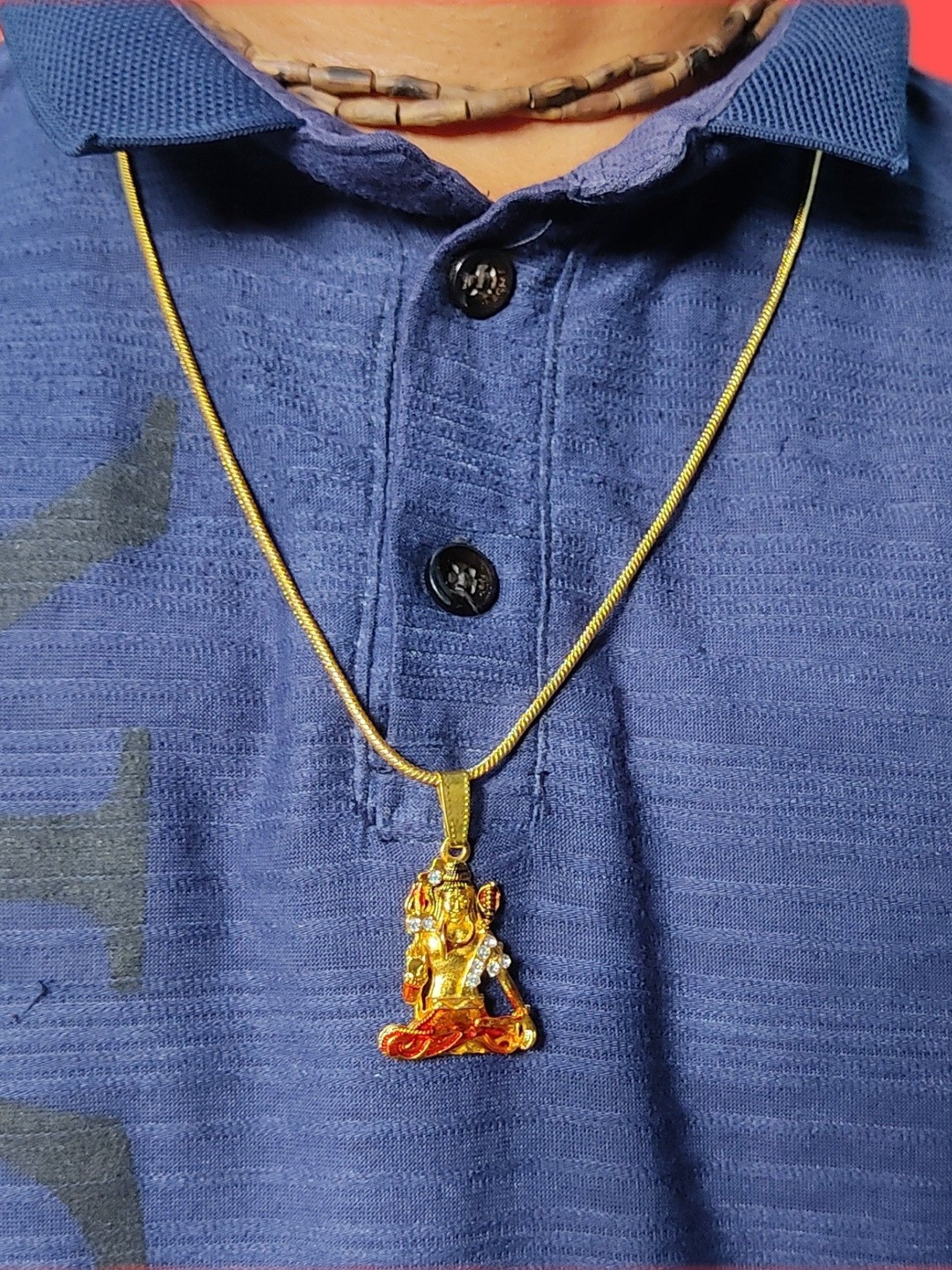 Basukiya Unisex Brass Mahadev Necklace