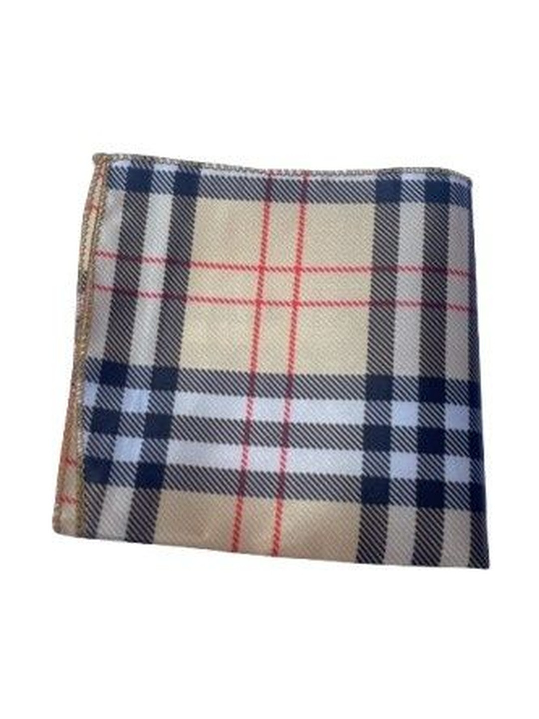 CALIXTO Unisex Long Silky Satin Checked Scarf & Matching Pocket Square