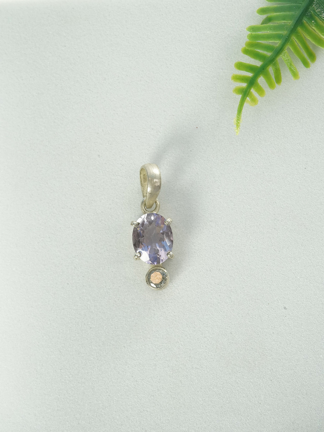 Love Rocks Silver Amethyst Oval Pendant