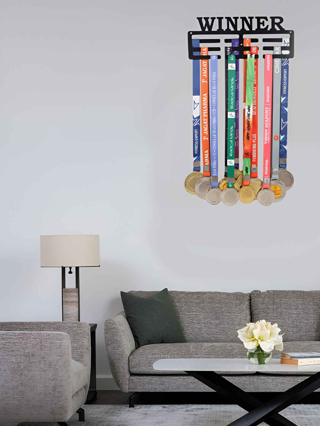 RAOOFA CRAFTS Black Winner Durable Medal Hanger