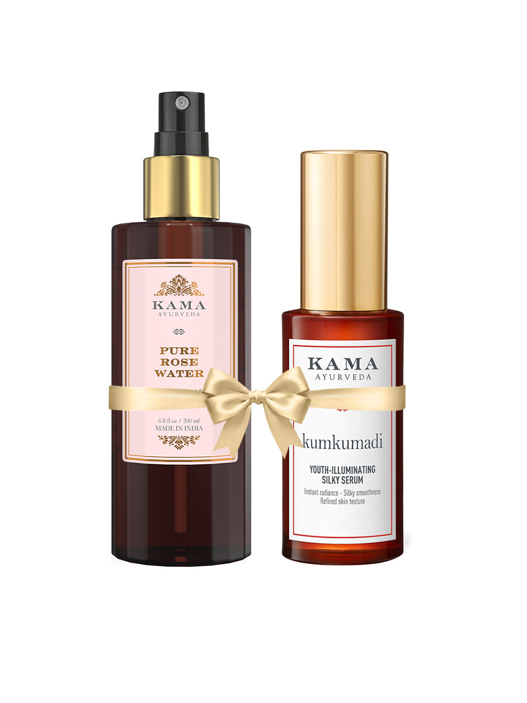 KAMA AYURVEDA Set of Pure Rose Water - 200ml & Kumkumadi Silky Serum - 15ml
