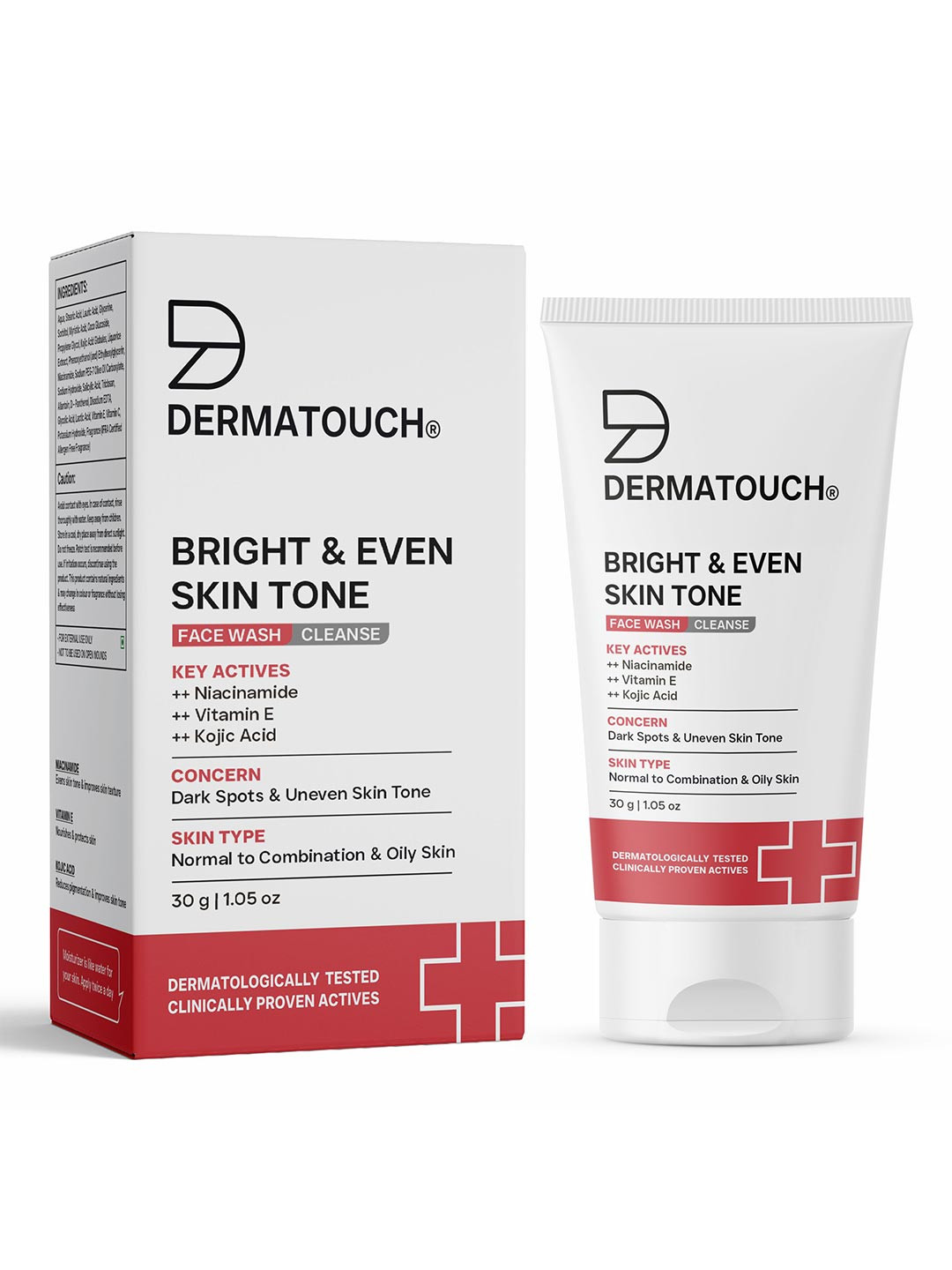 Dermatouch Dailyglow Bright & Even Skin Tone Face Wash with Niacinamide & Vitamin E - 30g