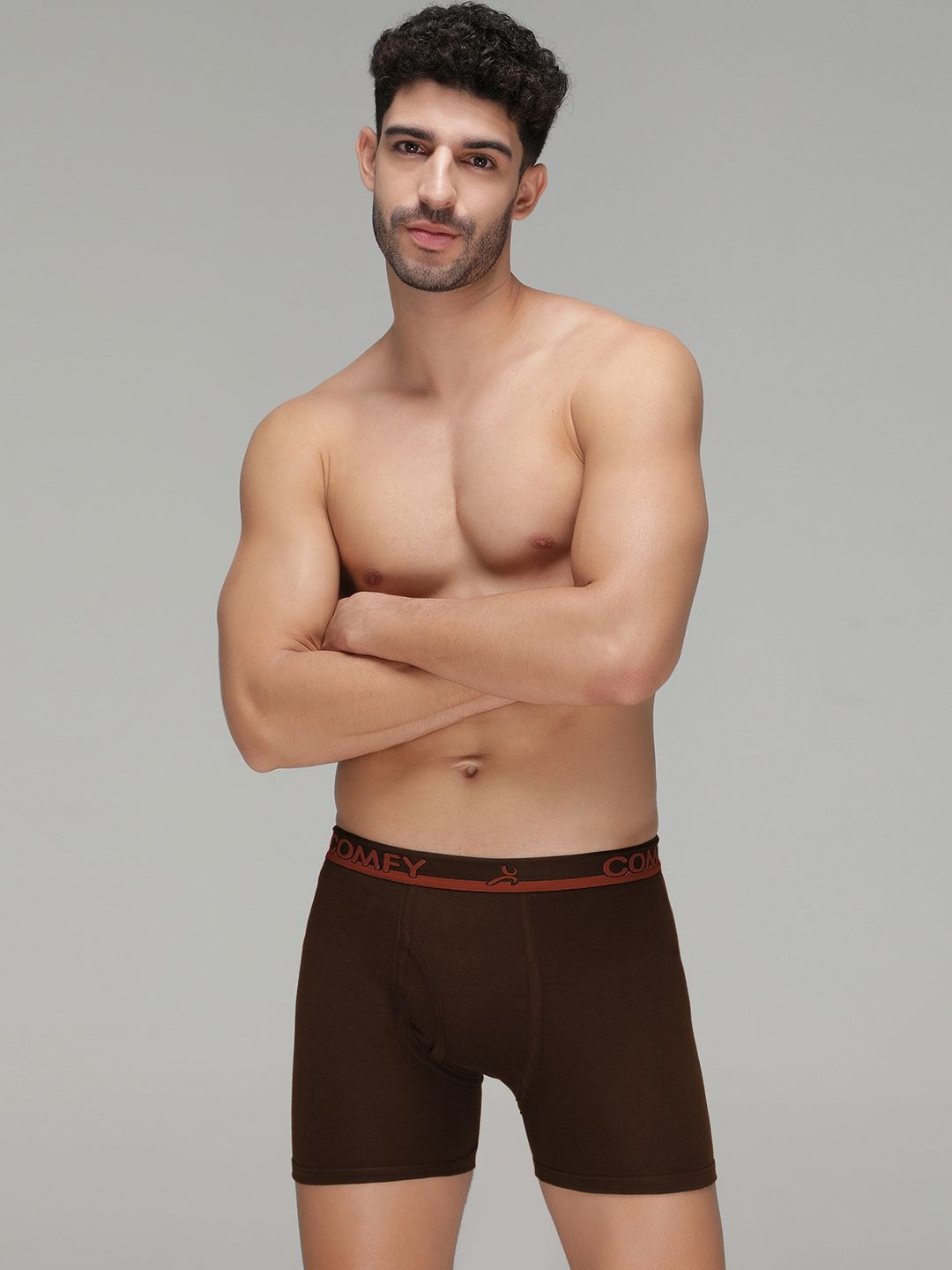 Amul Comfy Men Pack of 4 Assorted Plain Cotton Trunks