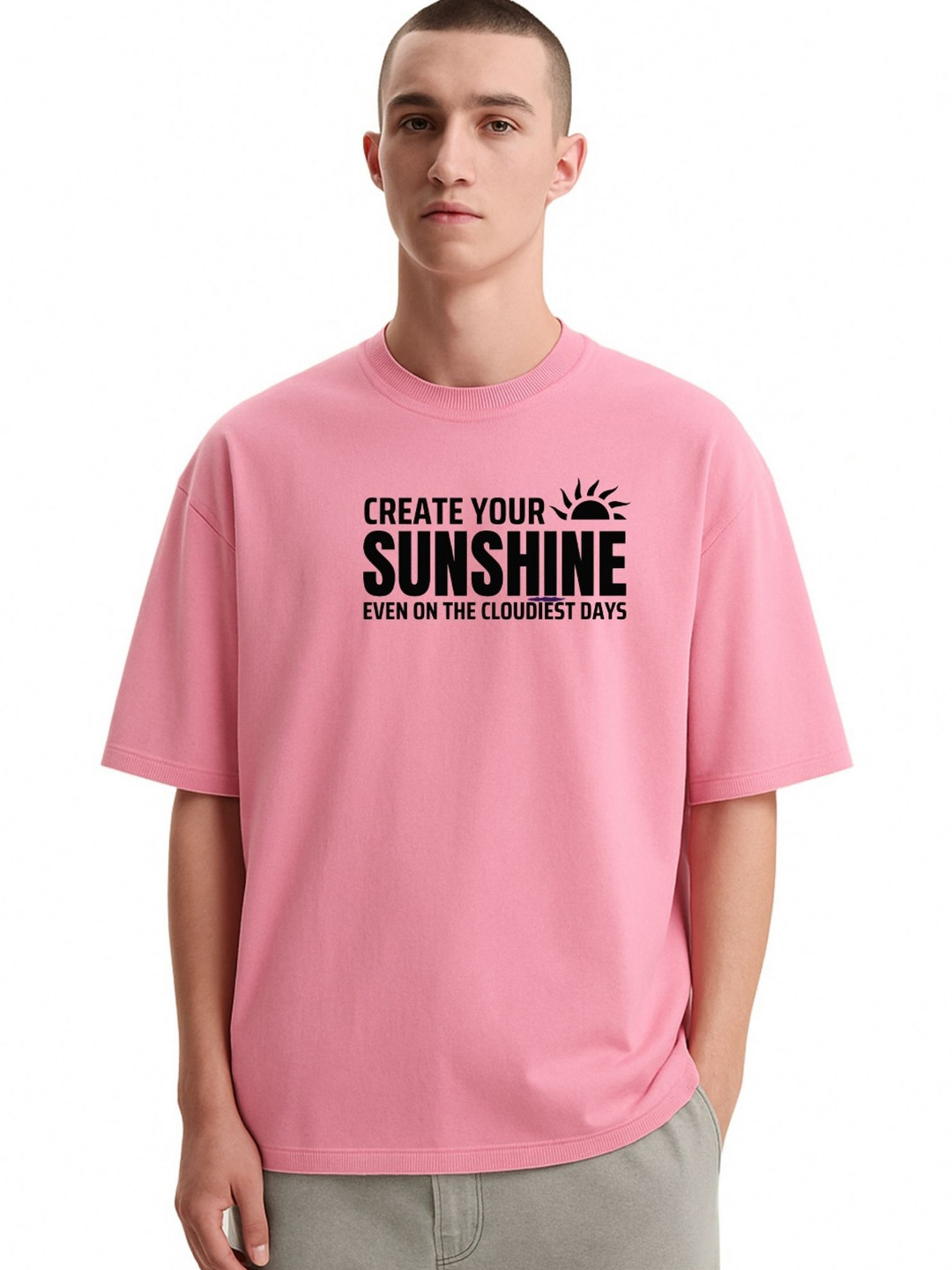 Fashnobic Men Dri-FIT Trendy Get Your Dream Printed Round Neck Cotton Oversized T-shirt