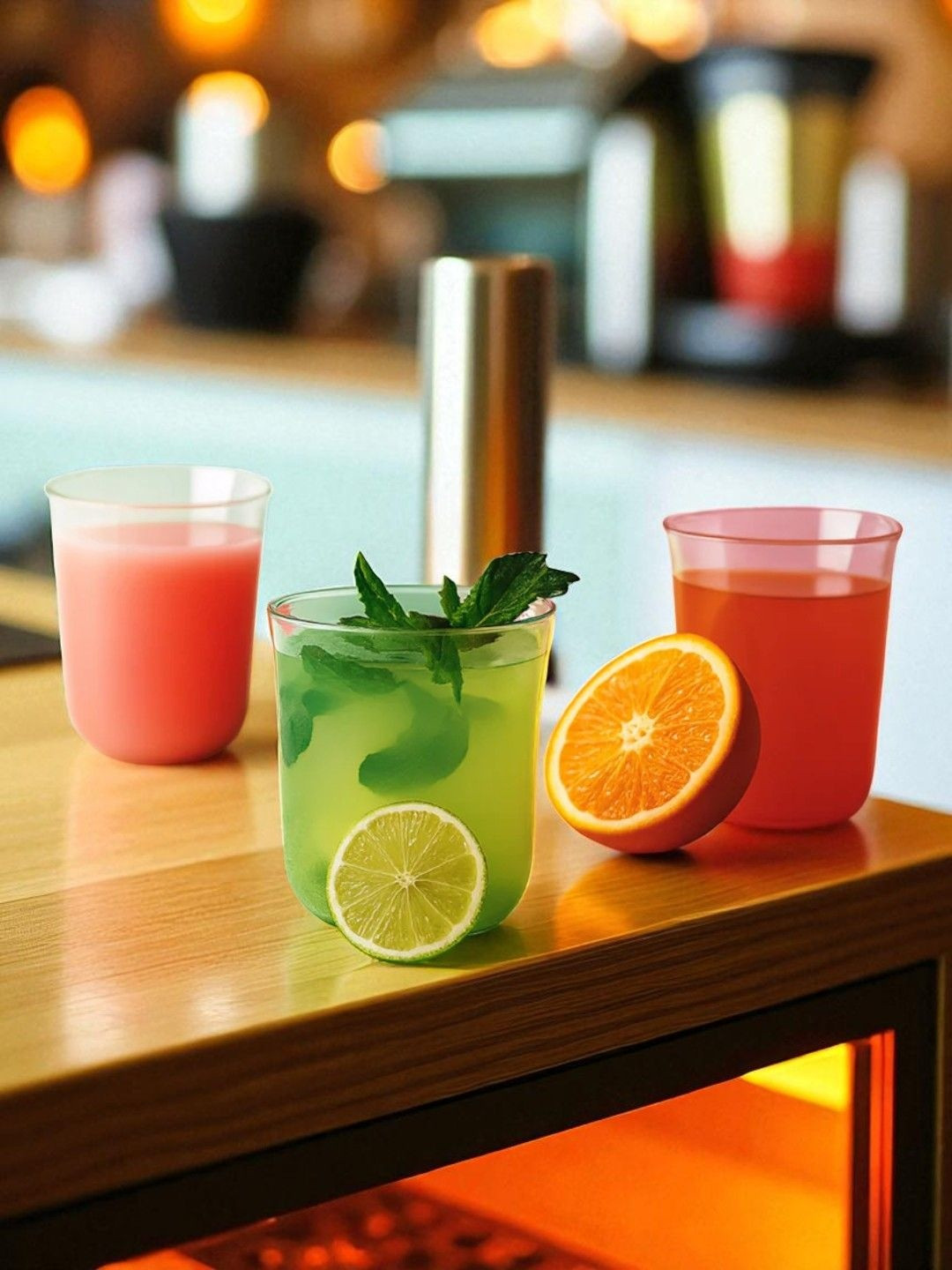 DeoDap Pack of 6 Plastic Mojito 300ML Glass