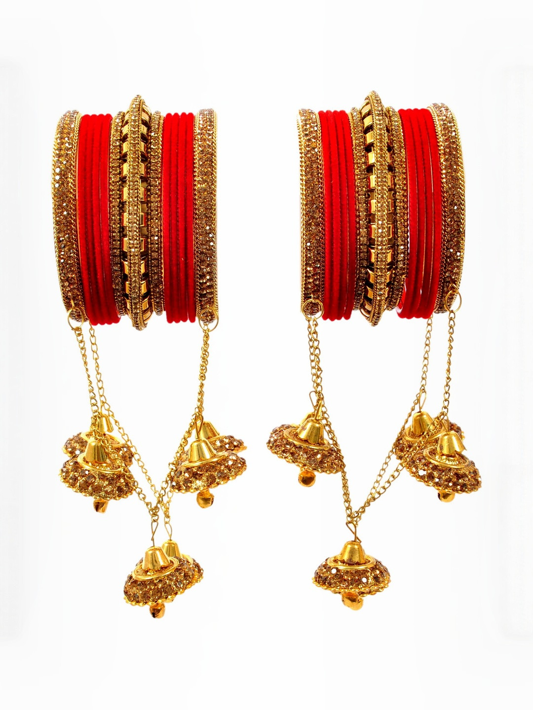 RIJOLI Latkan Velvet Metal Bangles set
