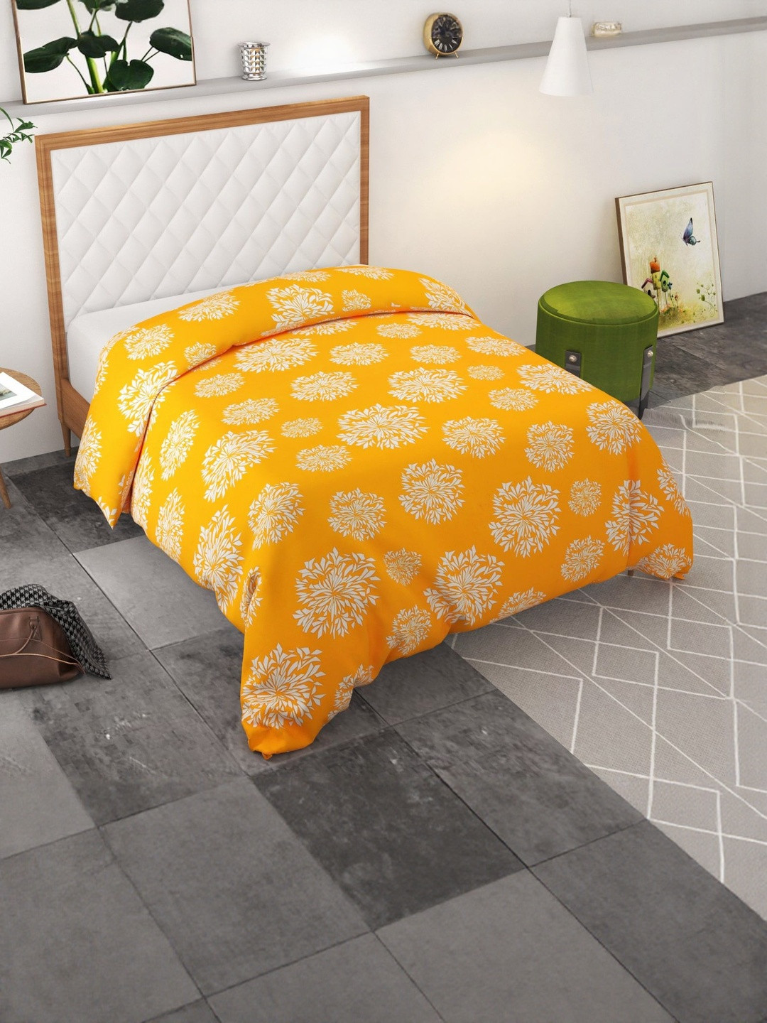 TINDLER KNOTS 140 GSM Soft Cotton Blanket Cover for Single Bed with Zipper