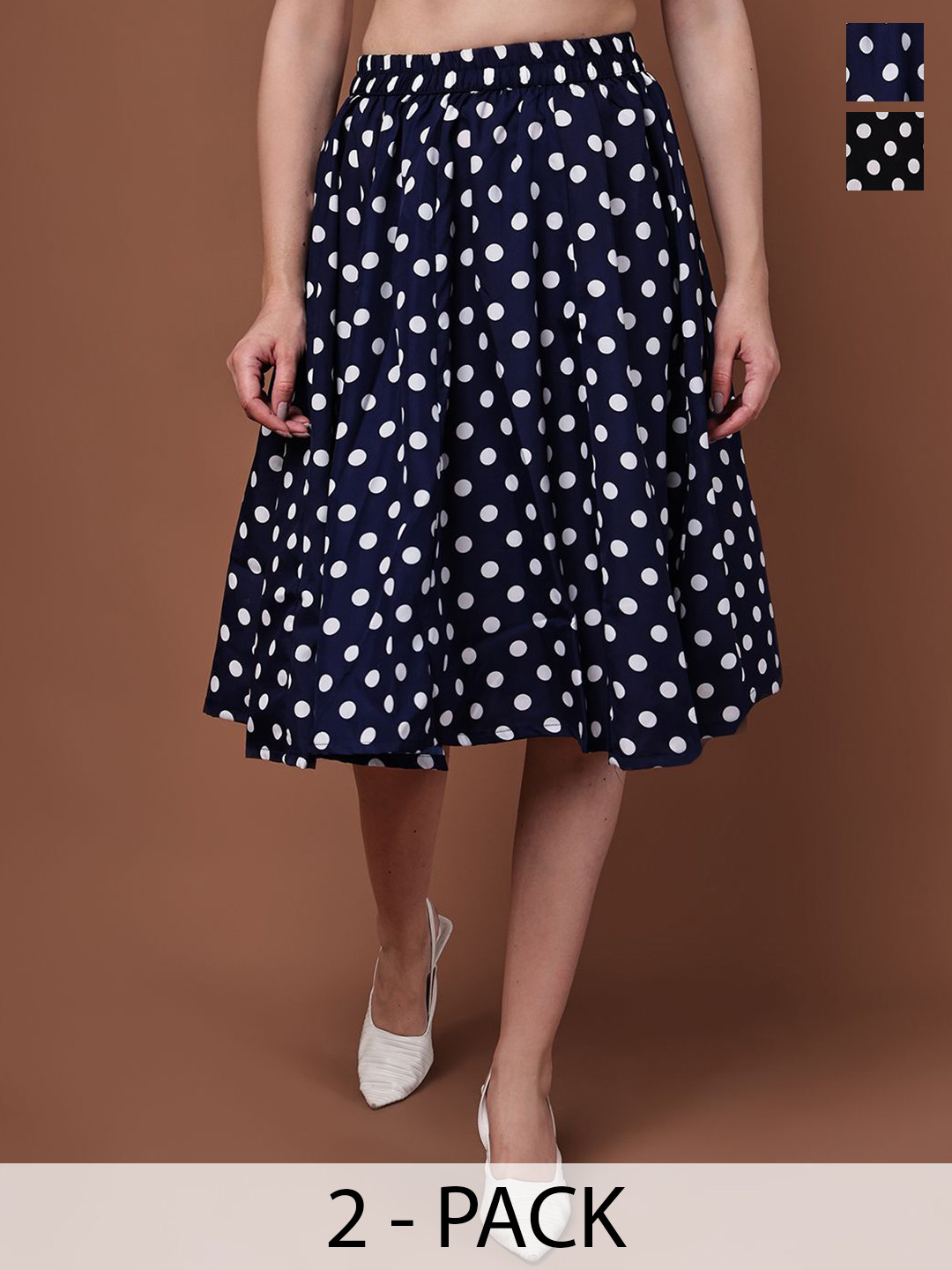 Valles365 by S.C. Women Pack of 2 Graphic Printed A-Line Skirts