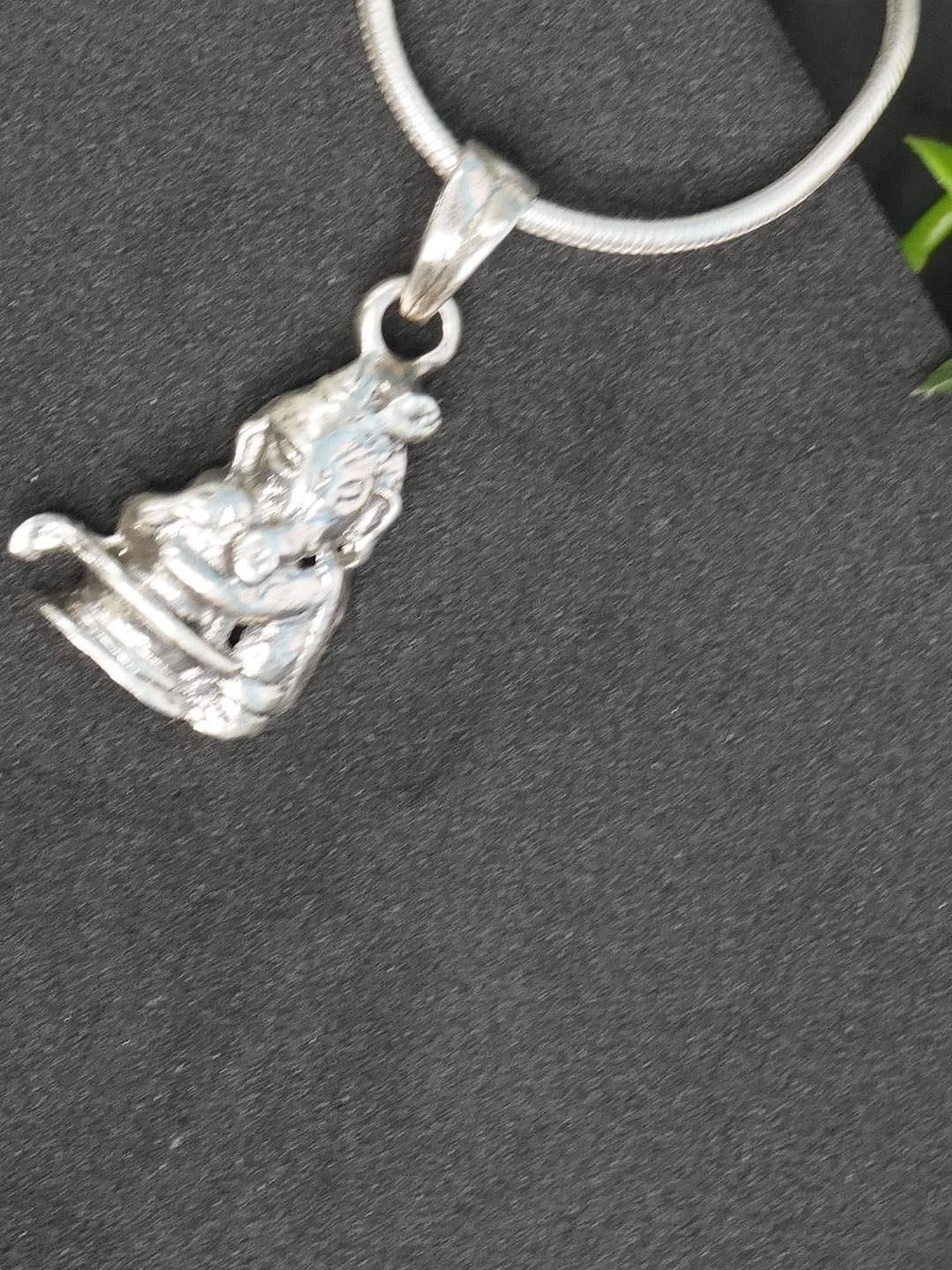 Love Rocks Silver Ganesha Shivalingam Pendant