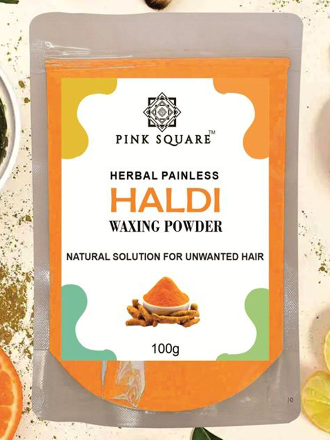 Pink Square Set Of 3 Herbal Painless Haldi Waxing Powder - 100 g Each