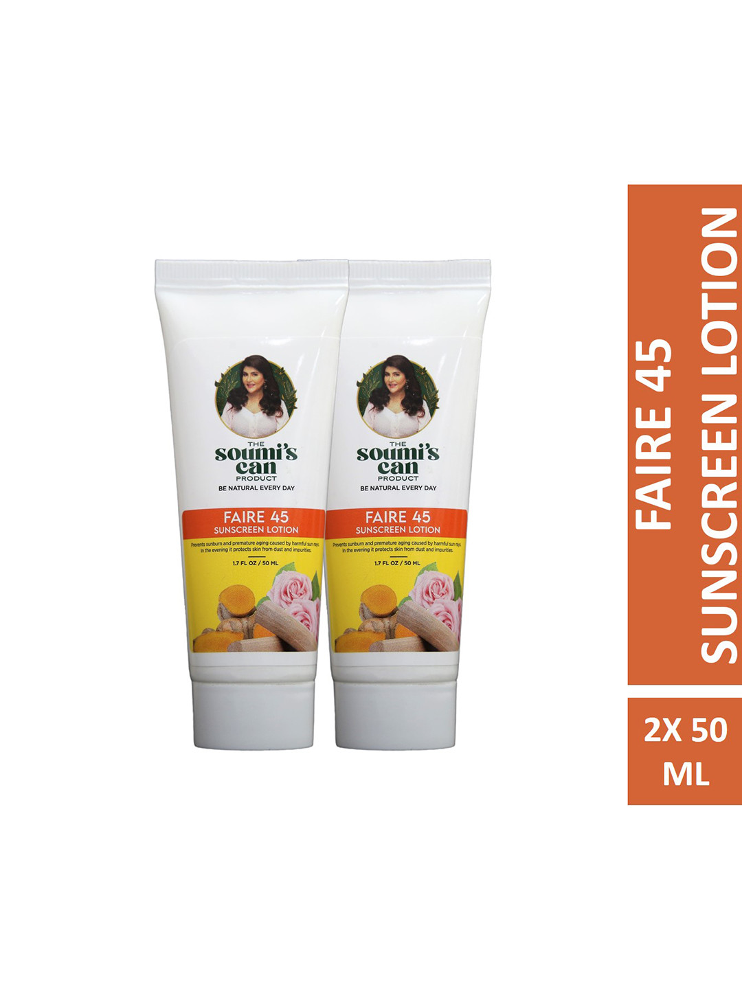 THE SOUMI'S CAN PRODUCT Pack of 2 Faire 45 Sunscreen Lotion - 50ml