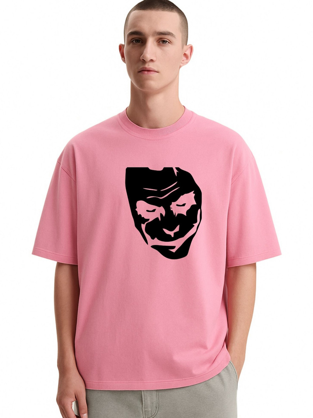 Fashnobic Men Dri-FIT Trendy Joker Printed Round Neck Cotton Oversized T-shirt