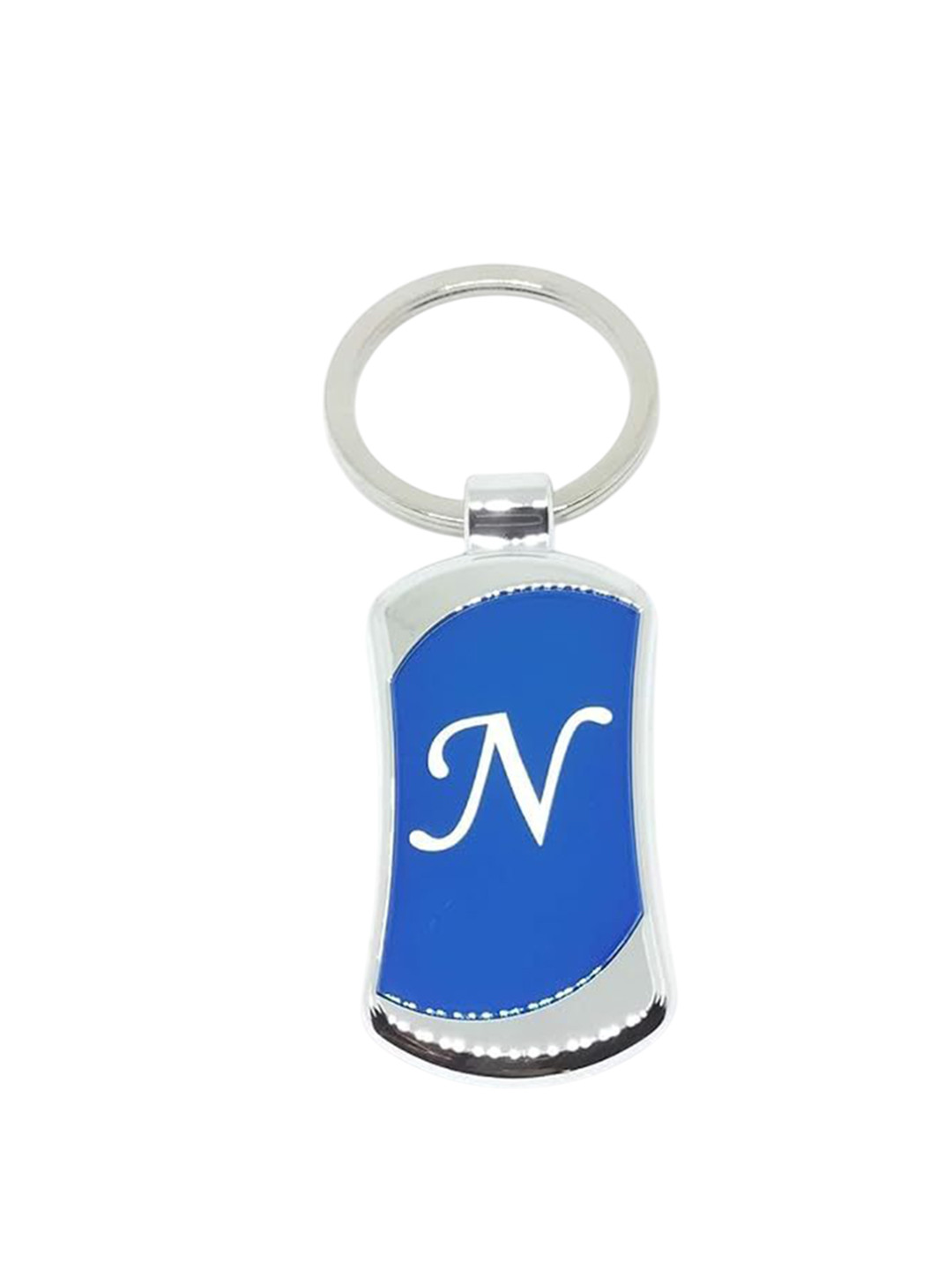 AUGEN Stainless Steel Alphabet Letter N Printed Key Chain