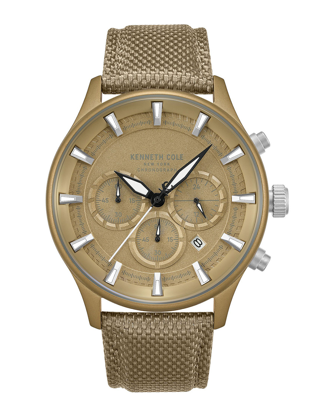 Kenneth Cole Men Quartz Khaki Round Dial Sports Watch - KCWGO0058403MNW