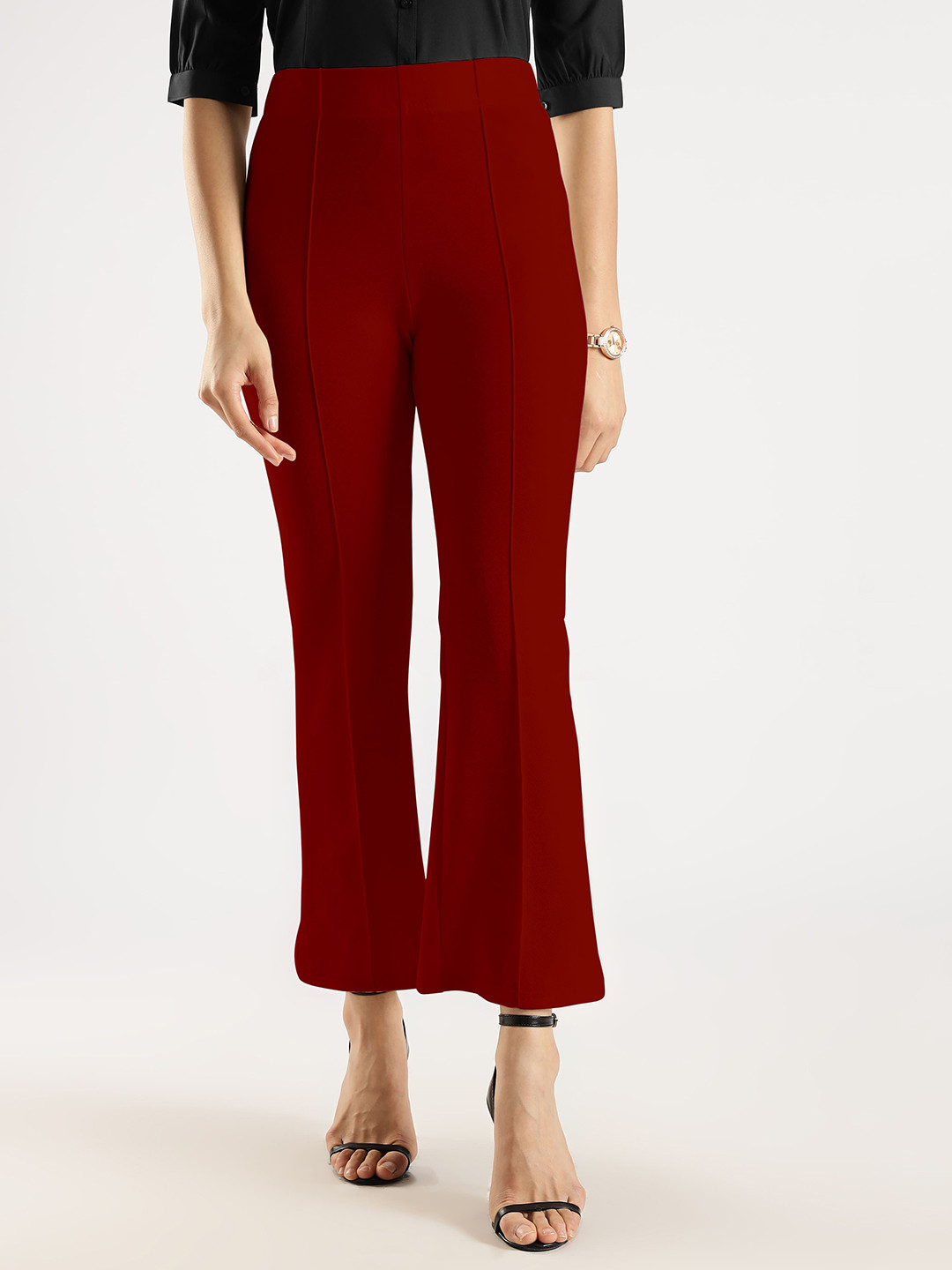 SWADESI STUFF Women Relaxed Regular Fit Mid Rise Crop Length Trousers